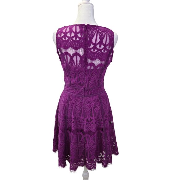 NWT Adelyn Rae Lace Overlay Fit & Flare Sleeveless Dress Size Small - Picture 2 of 7